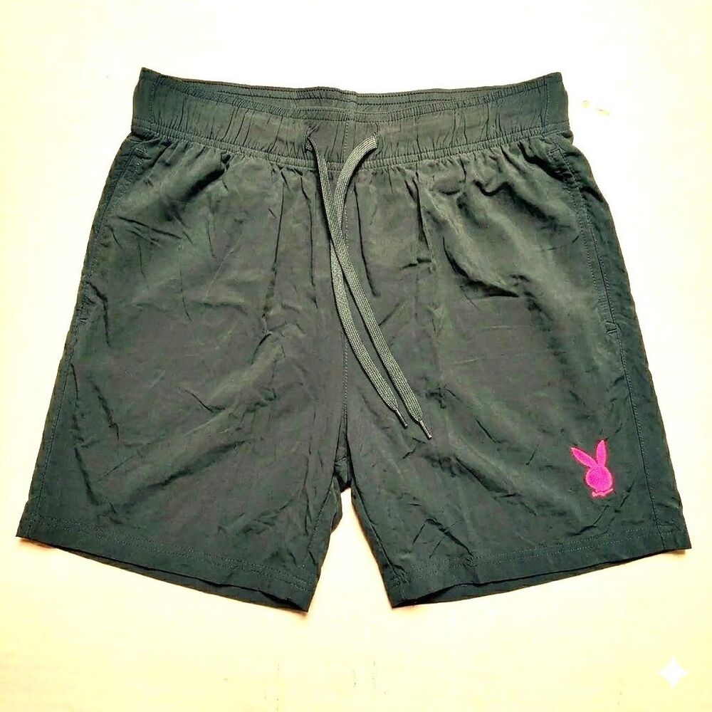 Playboy PacSun Shorts Size S Green Drawstring Lounge Pajamas Bunny Logo